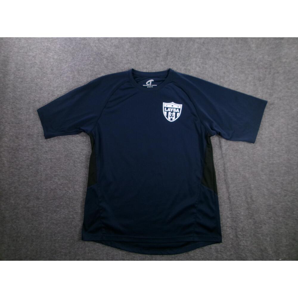 LAYSA Shirt Men Medium  Blue Lewiston Auburn Youth Soccer Maine Moisture Wicking